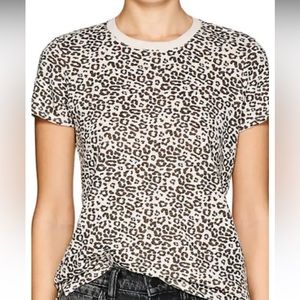 NWOT! ATM Light pink and brown leopard-print medium-weight slub crew neck Size S